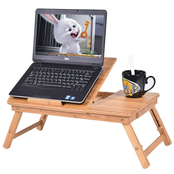 Costway Portable Bamboo Laptop Desk Table Folding 