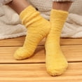thumbnail image 3 of BambooMN Women's Super Soft and Cozy Feather Light Fuzzy Socks - Sunshine Yellow - Extra Large - 4 Pairs, 3 of 4