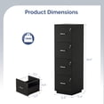 thumbnail image 5 of Ktaxon Wood 4-Drawer Lateral File Cabinet with Lock for Home Office, Lockable Filing Cabinet, Easy to Assemble, Black, 5 of 8