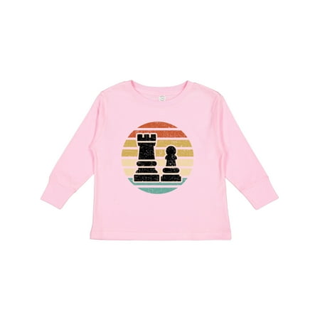 

Inktastic Chess Player Retro Sunset Gift Toddler Boy or Toddler Girl Long Sleeve T-Shirt