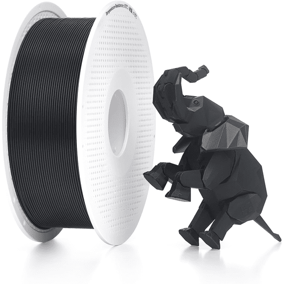 Bambu Lab PLA Basic 3D Printer Filament with Spool 1.75mm (Black, 1kg)