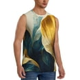 thumbnail image 2 of Daiia Golden Blue Leaf Design Printed Men's Tank Tops,Casual Soft Sleeveless Gym Muscle Shirts Bodybuilding Tee-Small, 2 of 8