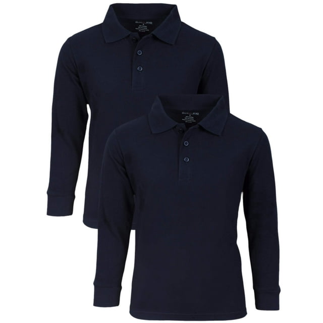 Beverly Hills Polo Club Boys 4-14 School Uniform 2 Pack Long Sleeve Pique Polo Shirt