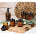 thumbnail image 7 of Glass Qtip Holder, Apothecary Jars with Bronze Metal Lid & Stickers-Bathroom Qtip Dispenser Storage Organizer Set,Vanity Counter Canister for Cotton Swabs,Round Floss(2 Pack), 7 of 7