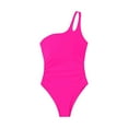 thumbnail image 2 of Generic Women One Shoulder One Piece Swimsuit Bathing Suits Modest Full Coverage Keyhole Cutout Beach Swimwear, 2 of 2