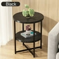 thumbnail image 3 of GZXS Small Round Side Table, 2-Tier Black End Table with Storage Shelf and Cross Metal Base, 15.74" Accent Nightstand for Bedroom Living Room, 3 of 6
