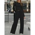thumbnail image 4 of Women'S 2 Piece Sets Fall Outfits Long Sleeve Wide Leg Tracksuits Casual Lounge Set Matching Sets, 4 of 7