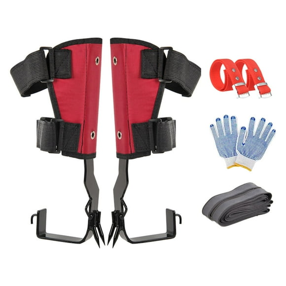 Tree Climbing spikes Set Rope Clamp W/ Gloves High Altitude Pruning Branches Tree Climbing spikes for Rock Climbing Tree Work Cutting Tree 2 Gears