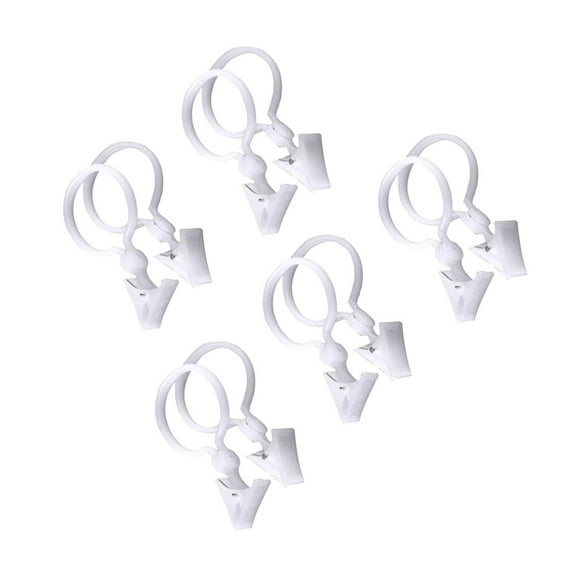 GETAJGHSD 10Pcs Drapery Rings with Clips Strong Plastic Shower Curtain Buckles for Bathroom Easy Hooking