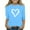 Sky Blue, variant on KyCheLot Print Tshirts for Girls 3/4 Sleeve Comfy Stretchy Long Sleeve Cute Lightweight Pullover Valentine Tshirt 3-13 Years