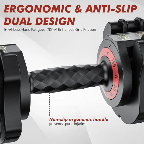 taoruifang Adjustable Dumbbell Set of 22.5LB Set-1Sec Adjustable Dumbbell Weights-5 in 1 Free Weights Dumbbells Set with Effortless Tray/No-Slip Handle-Compact Size for Women/Men at Home Gym