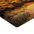 thumbnail image 2 of Forest Fitted Sheet, Fall Photo in National Park Vivid Leaf Plant Eco Earth Theme, Decorative Soft Bedding All-round Elastic Pocket, California King, Orange Brown, by Ambesonne, 2 of 3
