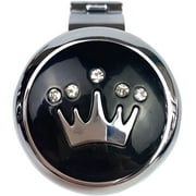 Universal Rotatable Car Steering Wheel Fine Tuning Knob Power Handle Booster Ball-Crown Black