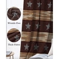 thumbnail image 6 of Star Vintage Blackout Curtains for Bedroom - 84 Inch Long Light Blocking 2 Panels Set, Western Country Stars Brown Wooden Thermal Insulated Living Room Drapes Grommet Window Curtains 52"x84", 6 of 8