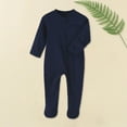 thumbnail image 2 of Vividxx Baby Boys Bodysuits O-Neck Winter Long Sleeve Zip Up Jumpsuits Soft Onesie For Comfortable Warm Onesie Solid Color Trendy Dailywear, 2 of 9