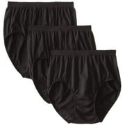 Bali Women's 3 Pack Comfort Revolution Brief Panty, Black, 6/7'