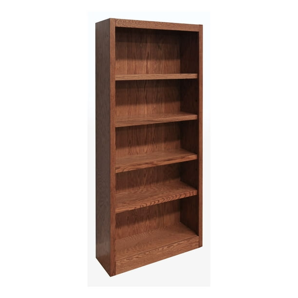 Concepts In Wood 5 Shelf Bookcase, Tall Oak Bookcase With Adjustable Shelves