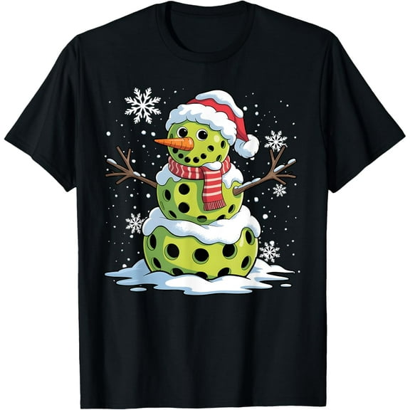 Christmas Pickleball Snowman Christmas Women Men T-Shirt Tee