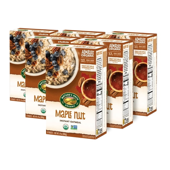 Nature's Path Organic Maple Nut Instant Oatmeal, 14oz Box (pack of 6)