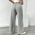thumbnail image 6 of Duqingm Summer Pants for Women Womens Striped Barrel Casual Pants 2026 Trendy Summer Elastic Drawstring Baggy Lounge Wide Leg Trousers with Pockets Grey,M, 6 of 7