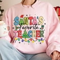 thumbnail image 4 of Santa’s Favorite Teacher Sweatshirt | Cute Colorful Christmas Pullover for Educators, 4 of 6