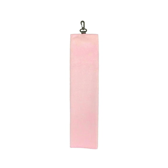 16" x 22" Tri-Fold Looped Polyester Waffle Golf Towel with Swivel Clip for Golf Bag - Light Pastel Pink
