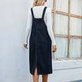 thumbnail image 3 of Defitshape Women's Overall Denim Dress Midi Strap Dress Jean Jumper Summer Sleeveless Casual Pocket Fashion Blue Medium, 3 of 4