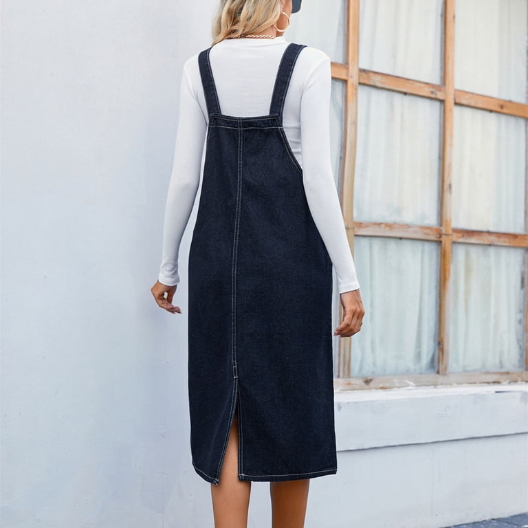 white christmas dresses Billy T Chambray Overall Maxi Dress main image 0