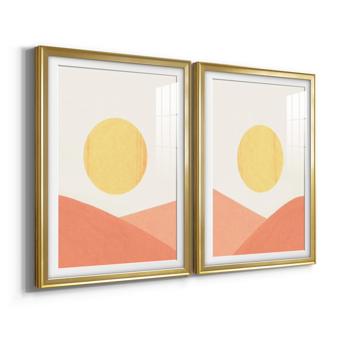 Wexford Home Simple Boho Sun I Premium Framed Print, 30.5" x 42.5" - Ready to Hang, Gold (Set of 2)