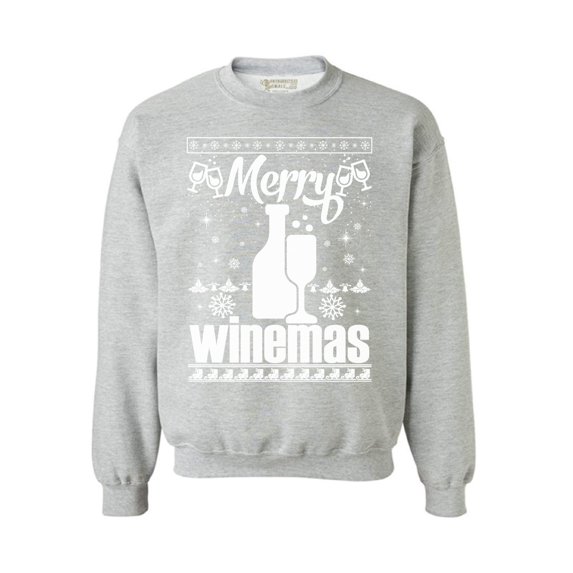 Awkward Styles Merry Winemas Sweater Christmas Sweatshirt Wine Christmas Sweater Merry Christmas Sweatshirt for Men and for Women Wine Christmas Holiday Sweatshirt
