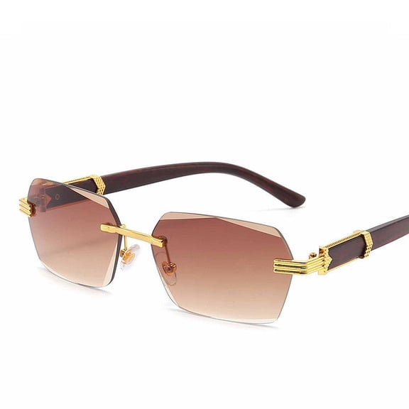 Frameless Sunglasses Cut-Edge Gradient Lens UV400 Protection Plastic and Metal Frame Fashion Eyewear Enhanced Visual