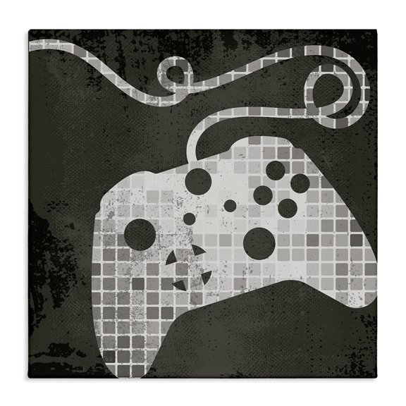 Stupell Industries Contemporary Video Game Controller Outline Geometric Square Pattern Canvas Art, 17 x 17, by Lil' Rue