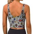 thumbnail image 3 of Lsque Bright Insects Printed Women'S Sports Bra, Compression, Moisture Wicking, High-Impact Sports Bra For Women,Supportive sports bra-Large, 3 of 9