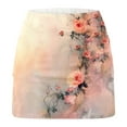 thumbnail image 5 of Njagoc3 Womens Puff Sleeve Square Neck Marble Print Skort - Breathable Mesh Overlay, Athleisure Summer Activewear, 5 of 6