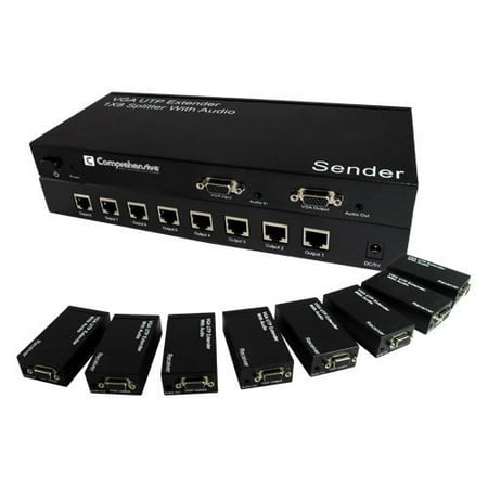 VGA 1x8 Extender over CAT5e/6 with Audio up to 300 Meters (984 ft)