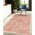 thumbnail image 4 of Floral Decorative Rug, Vintage Look Abstract Swirling Branches Mandala Inspired Ethnic Ornaments Design, Quality Carpet for Bedroom Dorm and Living Room, 6 Sizes, Salmon Ivory, by Ambesonne, 4 of 4