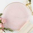 thumbnail image 2 of (20 PACK) EcoQuality 13" inch Round Charger Hammered Translucent Pink Plastic Plates with Gold Rim - China Like Party Plates, Heavy Duty Large Disposable Dinner Salad Plate Weddings, Serveware, 2 of 4