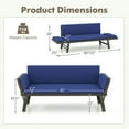 thumbnail image 2 of Kadyn Outdoor Convertible Sofa Daybed with Adjustable Armrests for Balcony-Navy, 2 of 7