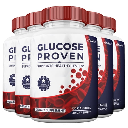 Glucose Proven Blood Support Capsules, Official Advanced Formula by Sainul (5 pack)