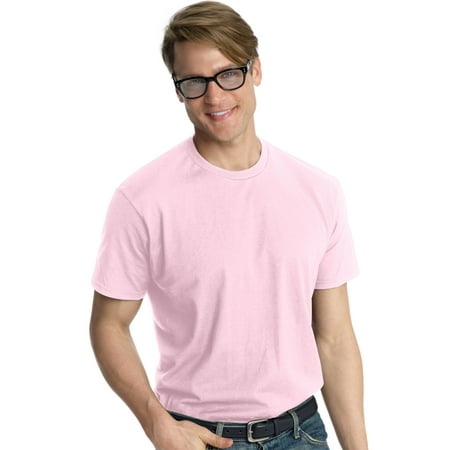 Hanes Nano-T Men`s T-shirt, 4980, L, Pale Pink
