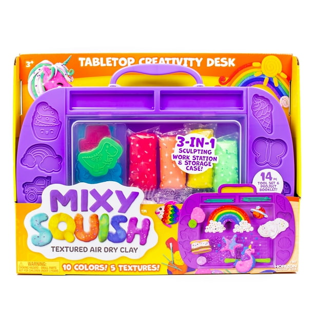 Mixy Squish Air-Dry Clay Tabletop Creativity Desk, Textured Air-Dry Clay, 3-in-1 Lap Desk ...