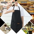 thumbnail image 4 of Cocina Delantal Lona Funda protectora impermeable Simple Casas Casas Delantales Trabajar Ropa de trabajo con bolsillo para restaurante Cafetería Negro Scienceny HA011665-01, 4 of 7