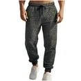 thumbnail image 1 of Pantalones de licra para hombre, de color liso, ajustados, con bolsillos en las piernas y cintura elástica., 1 of 9