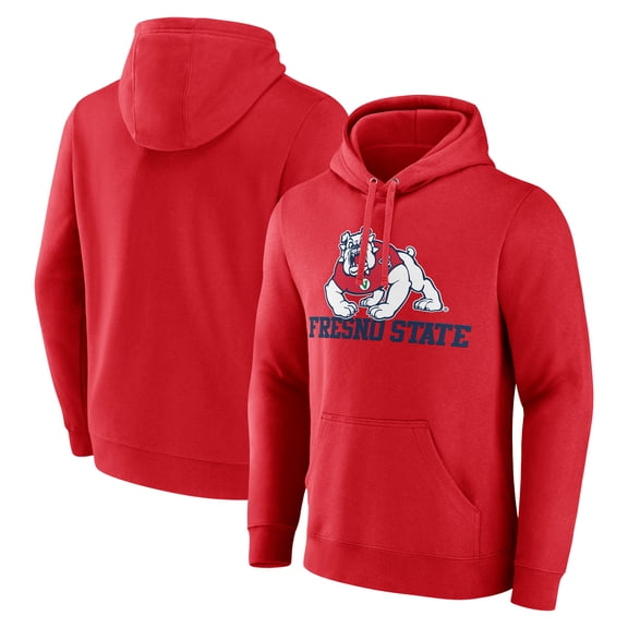 Men's Red Fresno State Bulldogs Campus Pullover Hoodie
