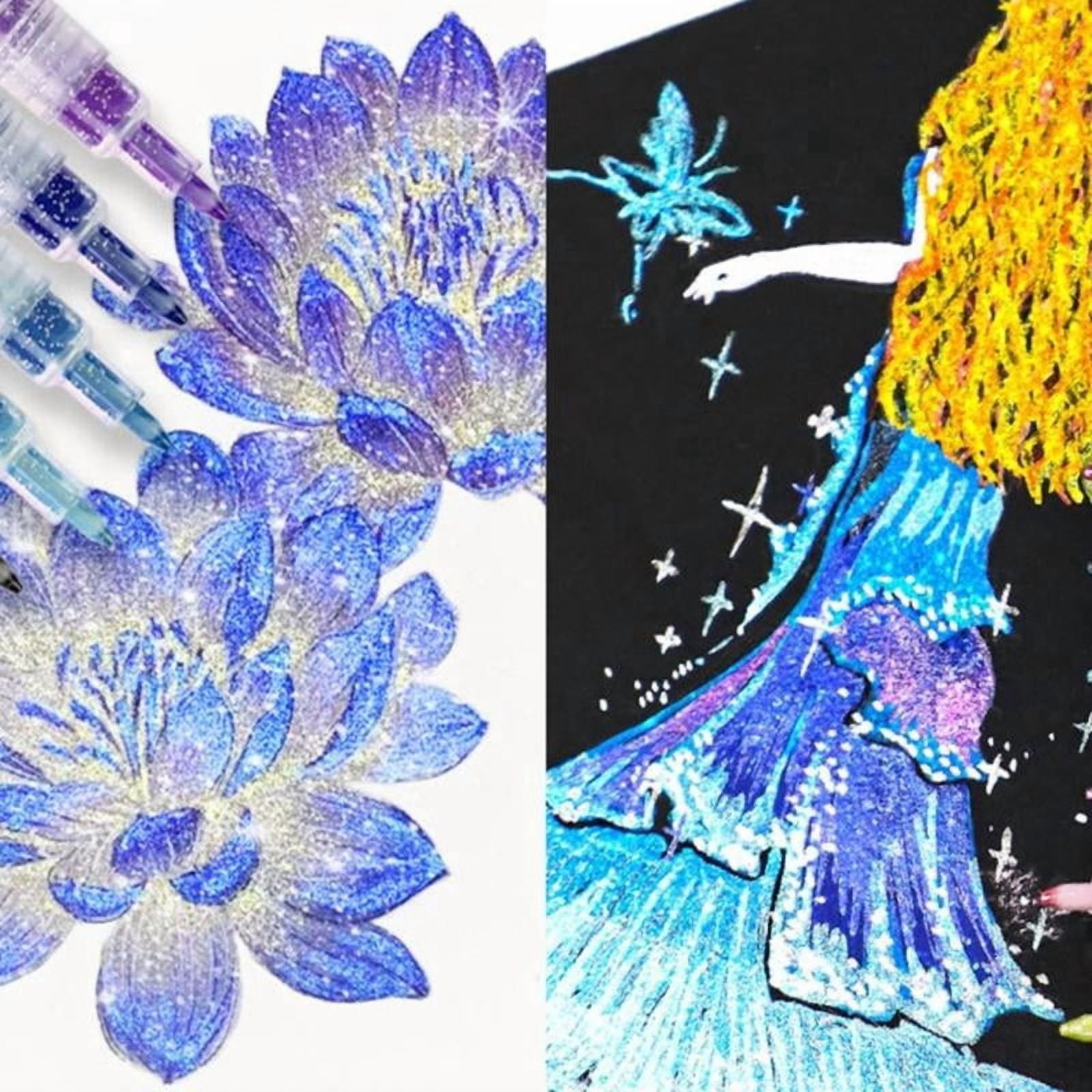 CEORPER Glittering Highlighter Pen Quick Drying for Journaling Card Making Drawing