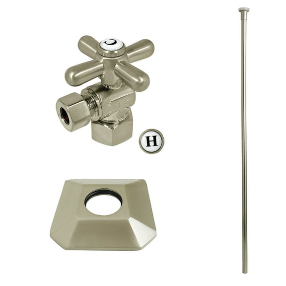 Kingston Brass KTK130P8 Traditional Plumbing Toilet Trim Kit with Flange in Brushed Nickel
