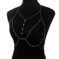 thumbnail image 1 of Crystal Chest Chain Bra Chain Body Chain, Bikini Necklace Crossover Jewelry, Chain Body Chain, Chest Harness Sexy Sum Simple, 1 of 7