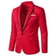 thumbnail image 2 of Abrigo de traje pequeño de un botón de una sola fila delgado informal de manga larga para hombre Pompotops  oipoqjl21803, 2 of 3