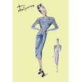 thumbnail image 2 of Unknown 18x24 Gold Ornate Wood Framed with Double Matting Museum Art Print Titled - Floral Evening Dress, 1947, 2 of 4