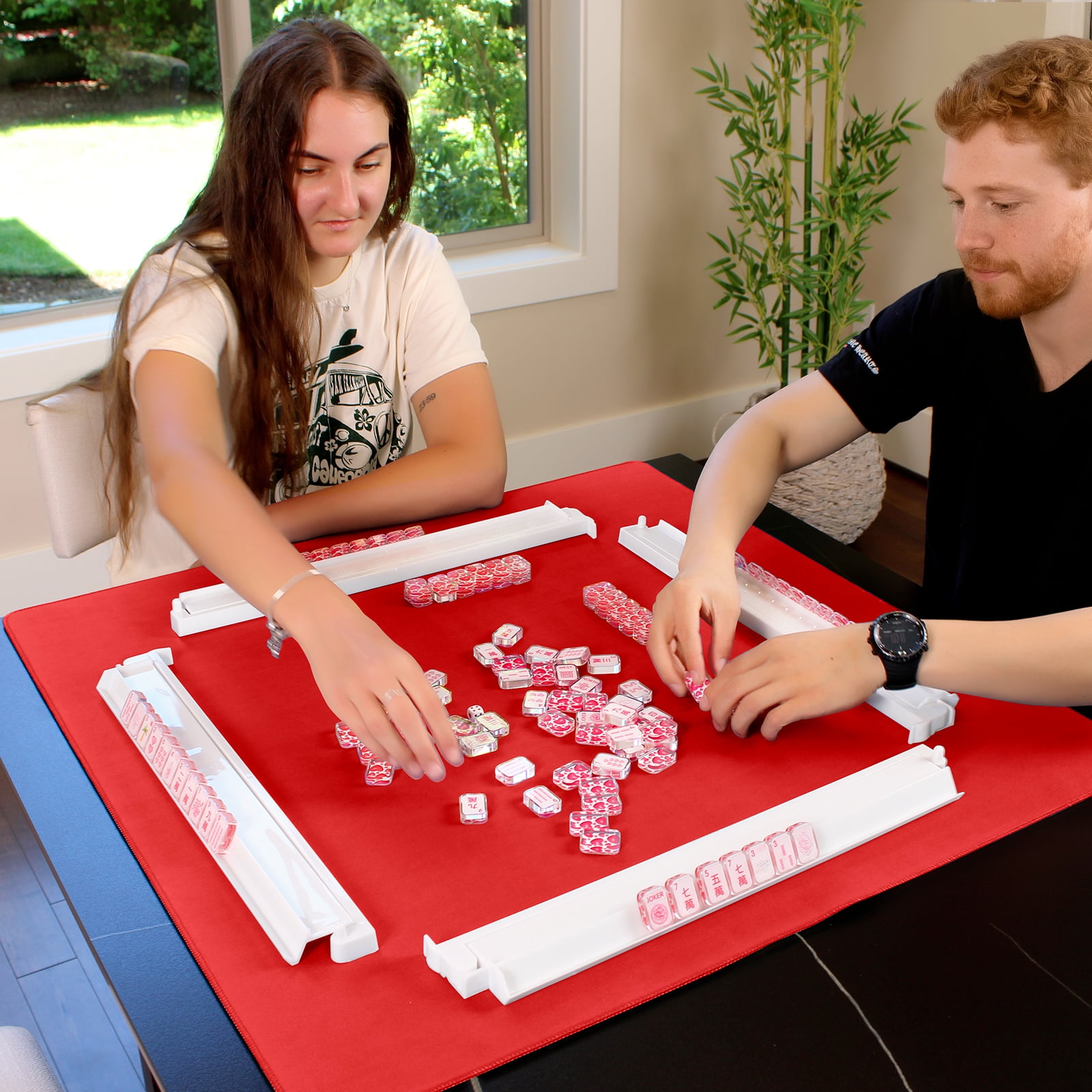 Noise Reducing Anti-Slip Table Cover Pad | Portable Game Mat for Mahjong, Poker, Cards, Dominoes with Carry Bag